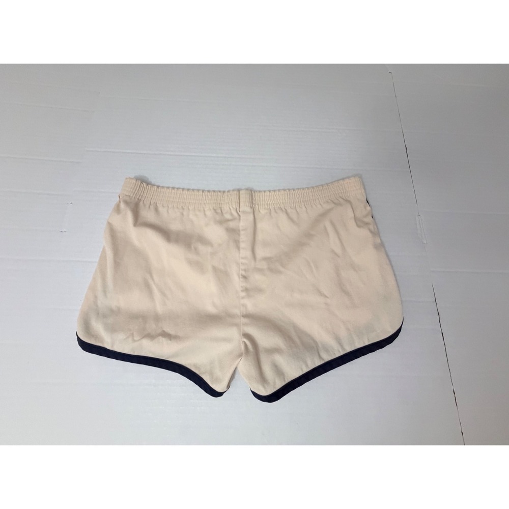 Vintage Marsala Dolphin Shorts Cream Navy Blue Trim Athletic Retro Small Japan